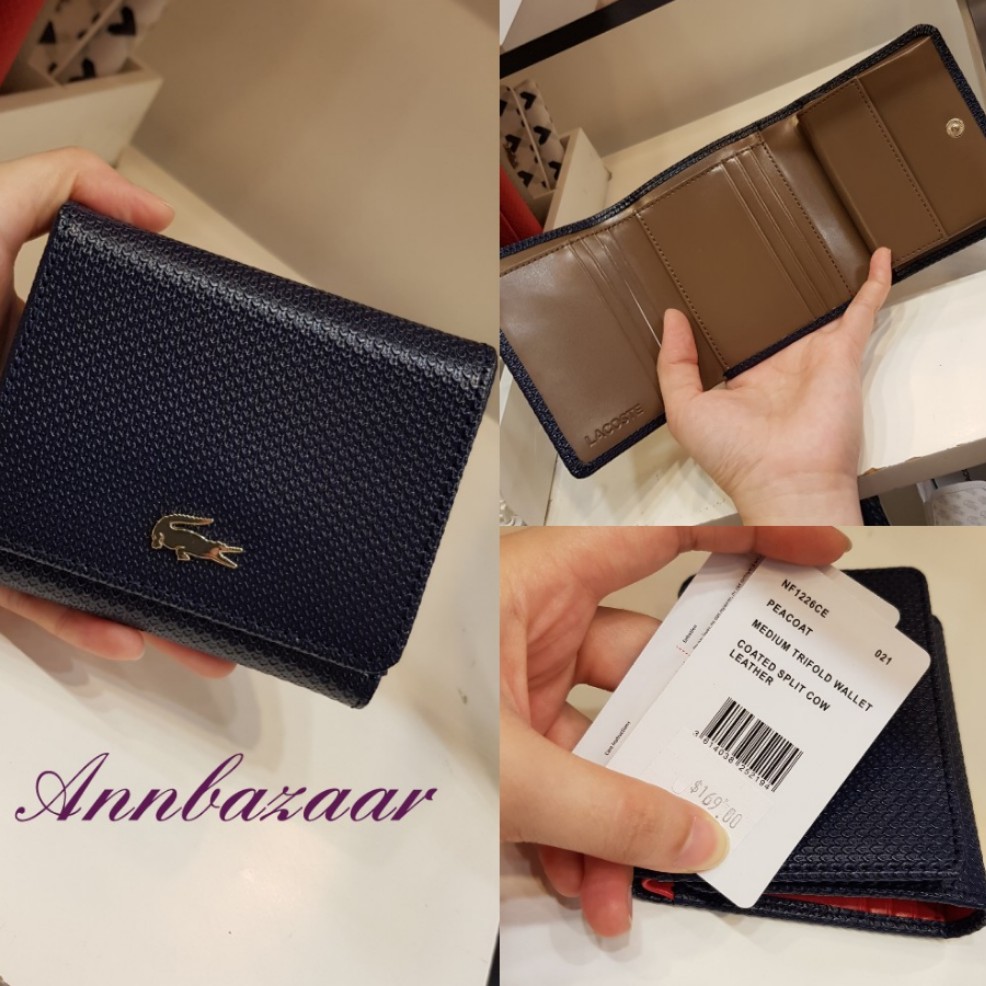 lacoste trifold wallet