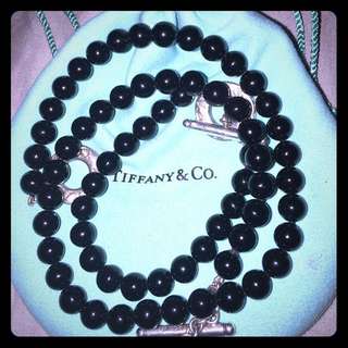 Tiffany and co black onyx necklace
