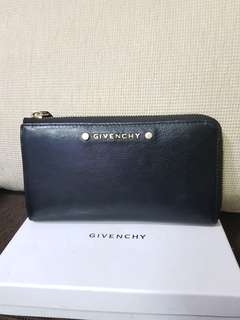 GIVENCHY long wallet logo leather Authentic USED T21669