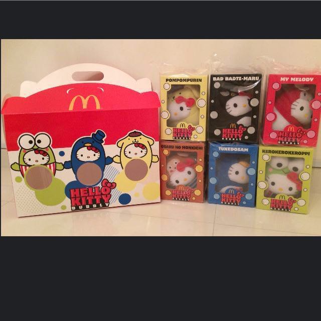 6 In 1 Hello Kitty Bubbly World Collector S Set With Gift Box Melody Badtz Keroppi Etc Free Hk Singing Bone Collectible With Every Set Babies Kids On Carousell