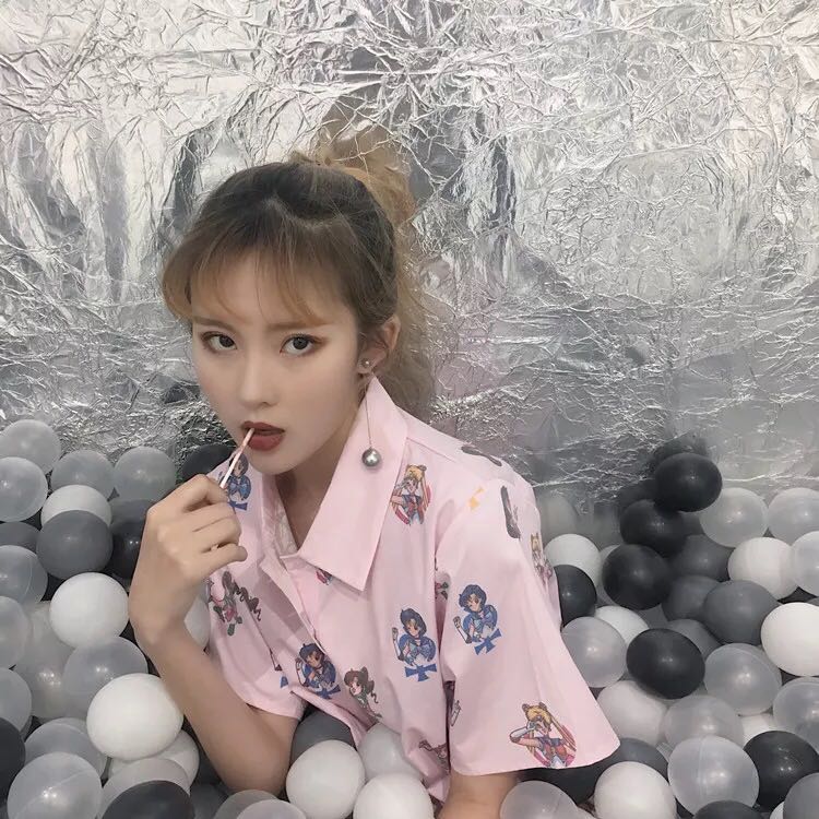 Baby Pink Sailor Moon Print Vintage Tumblr Blouse Women S