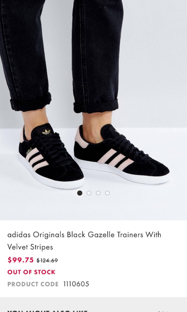 Adidas originals black Gazelle trainers 