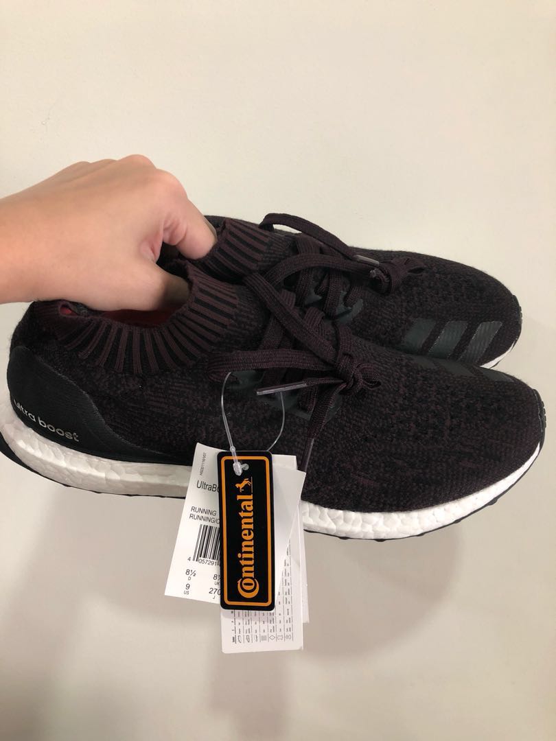 Ultra boost uncaged deals burgundy on feet