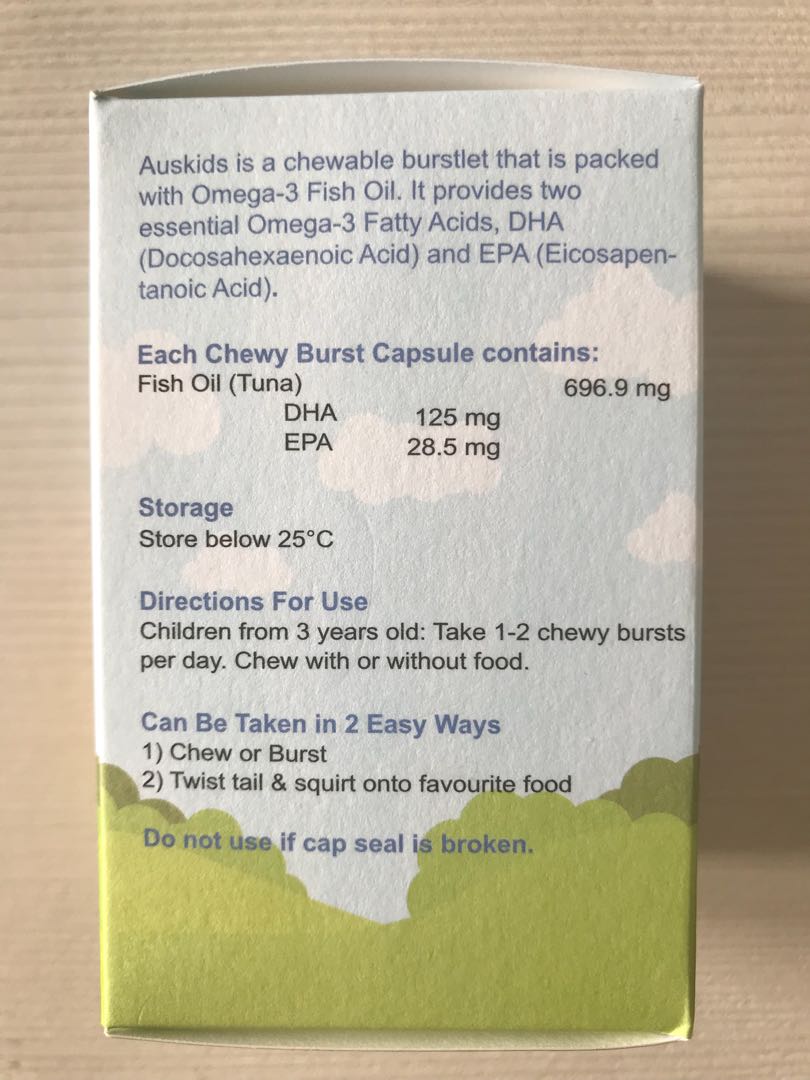 Auskids DHA Fish Oil 60 Capsules for Kids, Babies & Kids, Nursing & Feeding, Weaning & Toddler