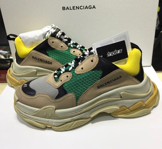 Balenciaga Triple S Suede Leather and Mesh Pinterest