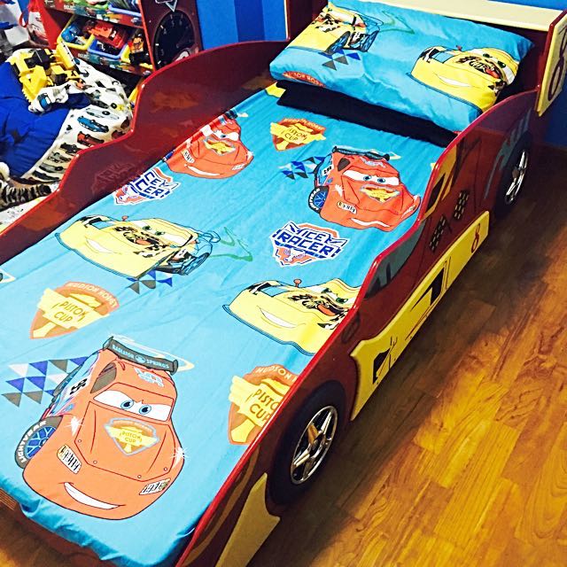 Cars Single Bed , Furniture & Home Living, Furniture, Bed Frames & Mattresses on Carousell