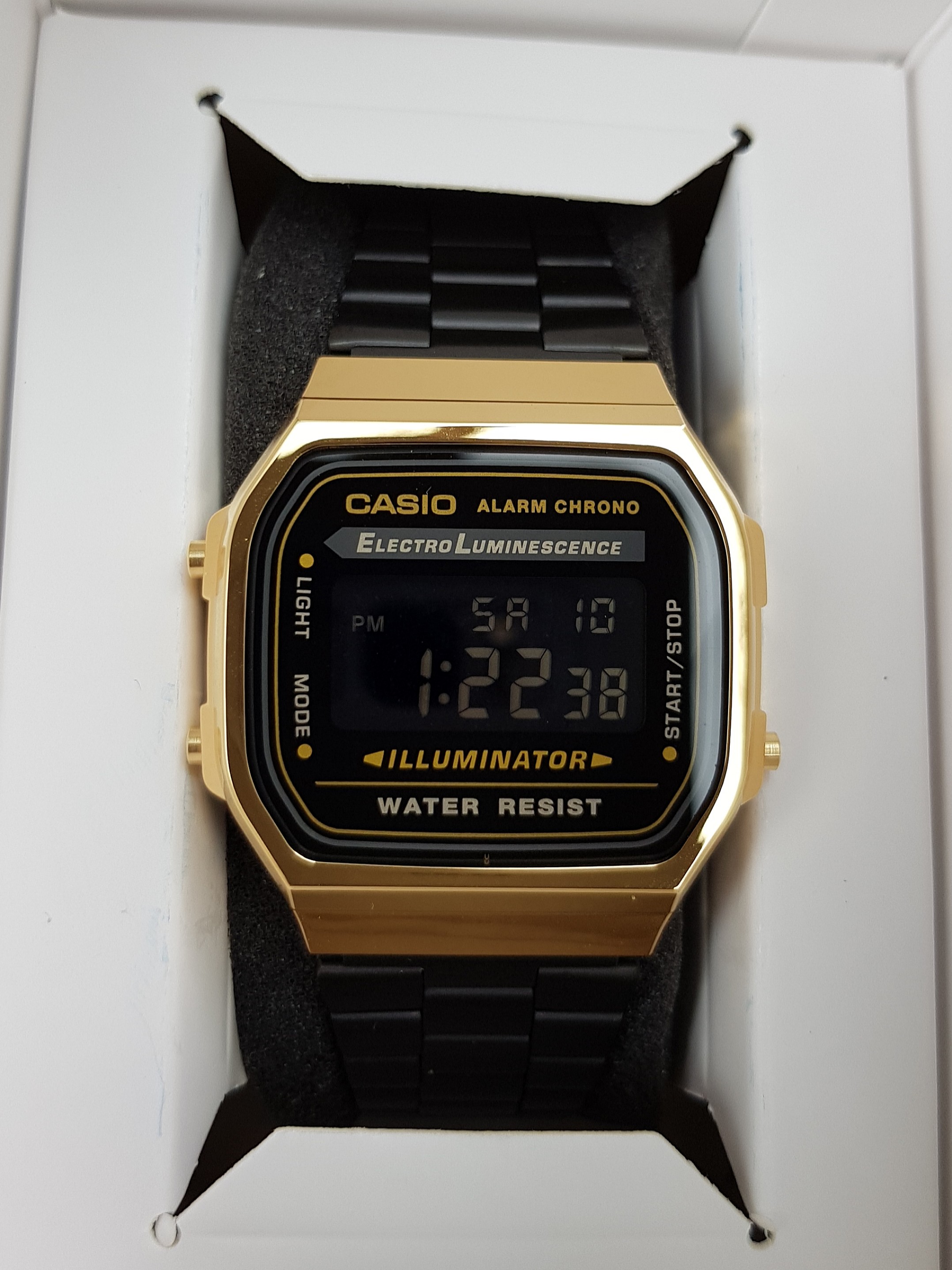Casio retro gold deals black