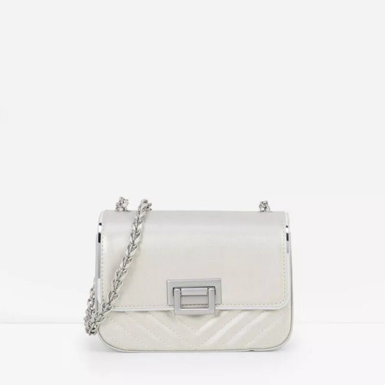 Charles Keith Chain Strap Shoulder Small Push Lock City Bag