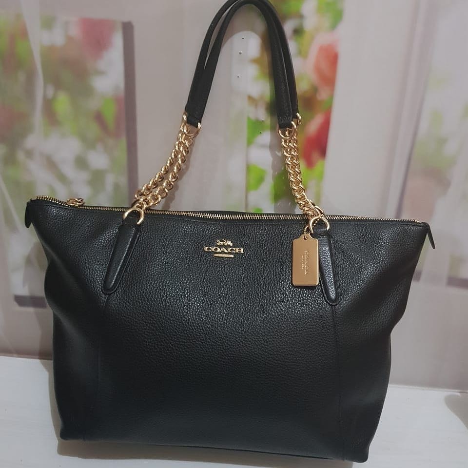Coach Ava Chain Tote Black