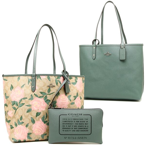 Coach camo rose tote best sale