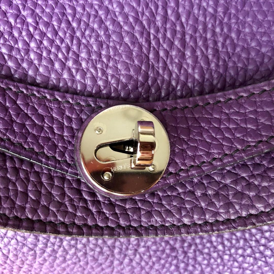 Lindy leather handbag Hermès Purple in Leather - 20090382
