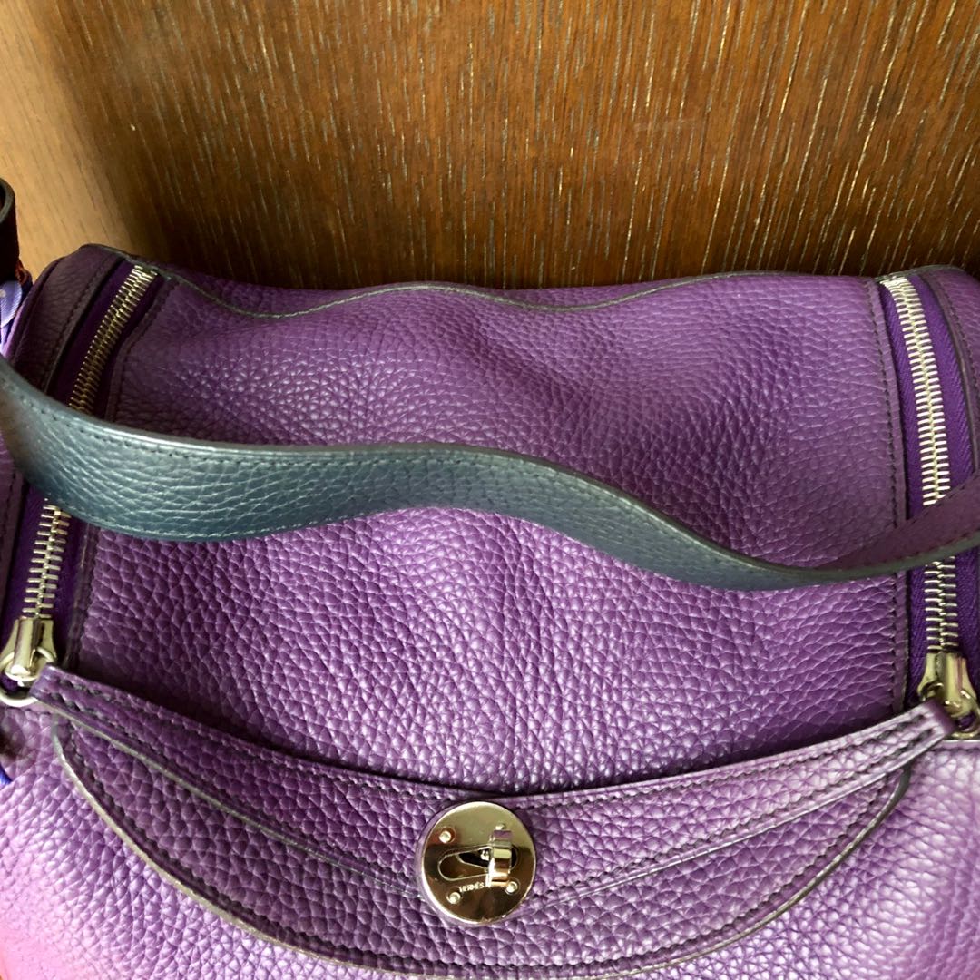 Hermès - Authenticated Lindy Handbag - Leather Purple Plain for Women, Very Good Condition
