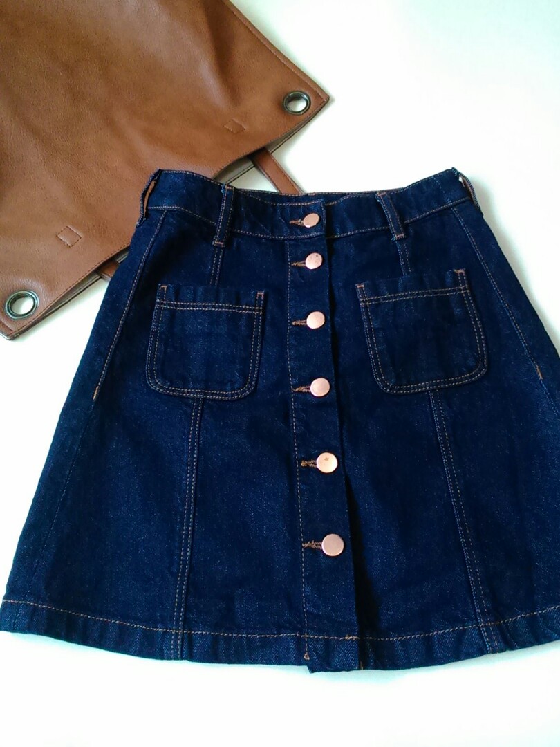 Button front denim skirt h&m hotsell