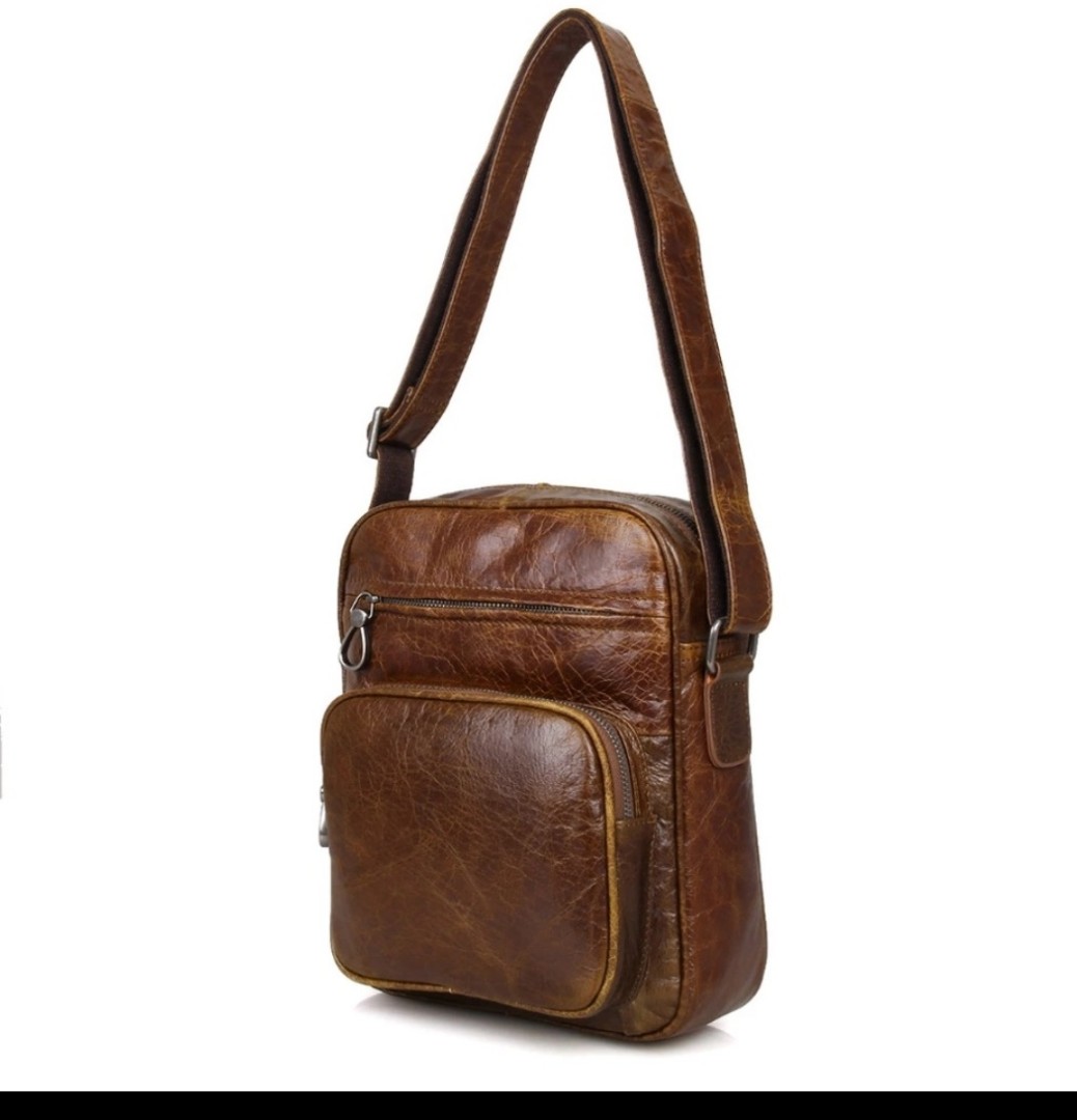 men's small leather sling bag