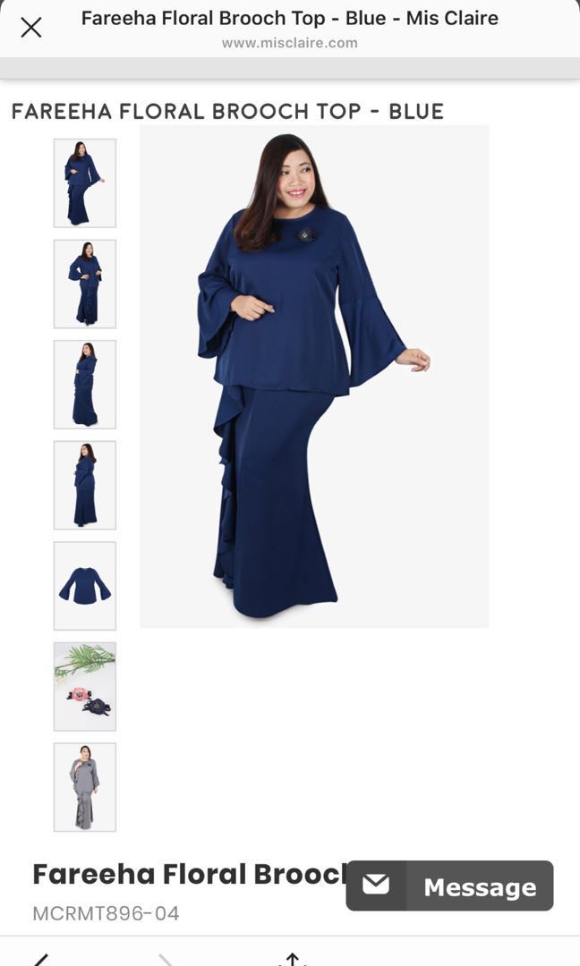 Ms Claire Raya Collection Plain Top With Ruffles Skirt Plus