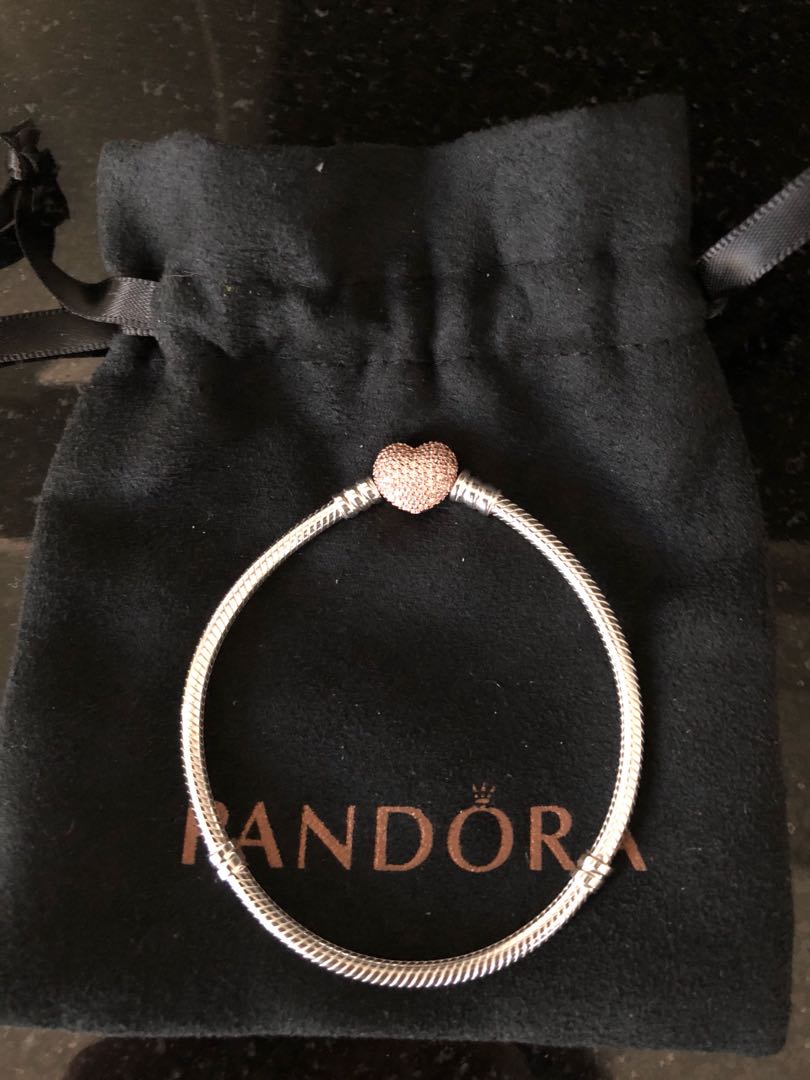 pandora rose gold pave heart bracelet pandora rose gold pave heart bracelet