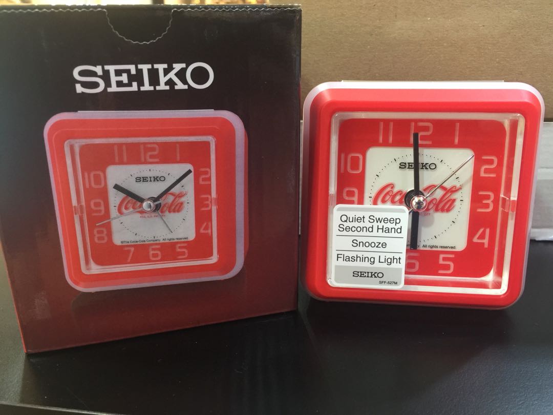 Seiko x Coca Cola Alarm Clock QHE906, Furniture & Home Living, Home Decor,  Clocks on Carousell
