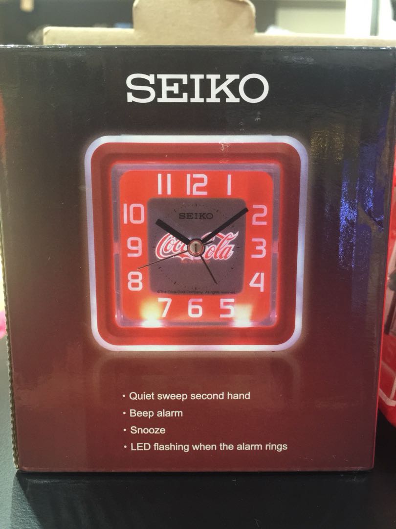 Seiko x Coca Cola Alarm Clock QHE906, Furniture & Home Living, Home
