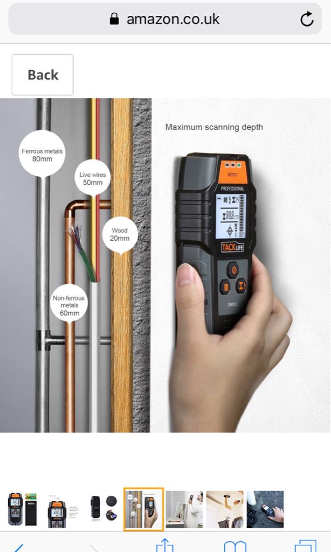 Stud Finder, Tacklife DMS03 MultiWall Detector Large LCD Backlight
