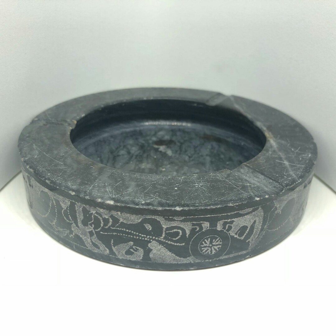 Vintage Marble Ashtray W Ancient Designs, Hobbies & Toys, Memorabilia