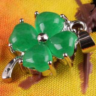 Necklace Liontin kalung jade clover