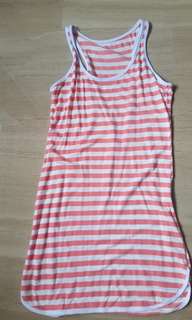 Pink striped tank dress