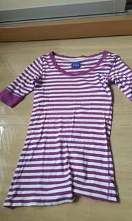 Purple striped cotton dress