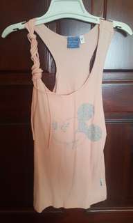 Peach Mickey Mouse with glitter tank top