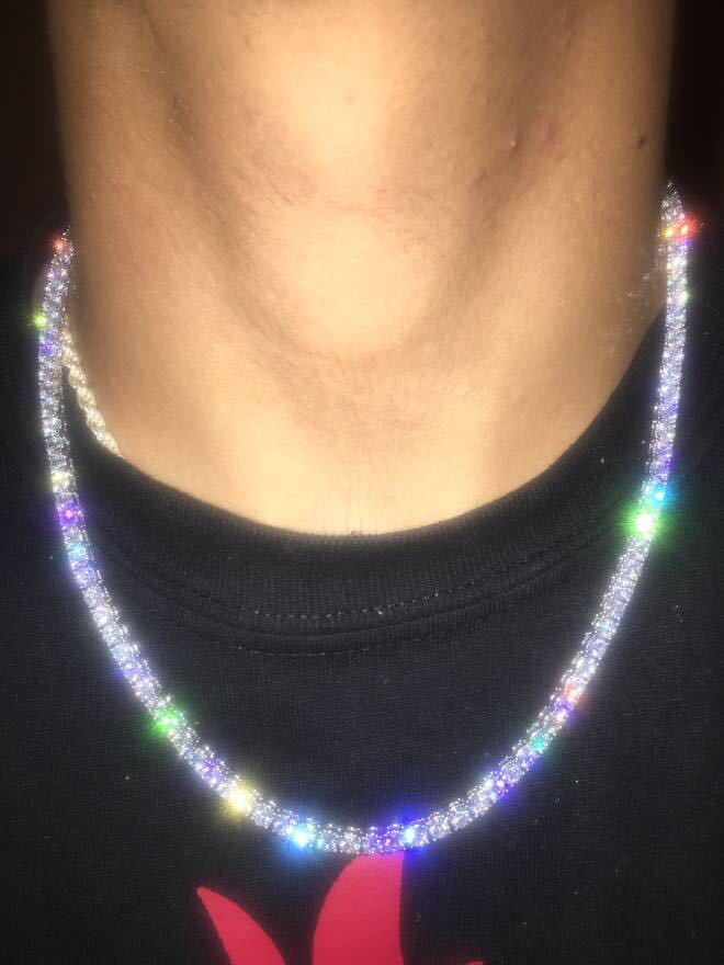 18K White Gold Diamond Chain Necklace Men s Fashion Watches Accessories Jewelry on Carousell