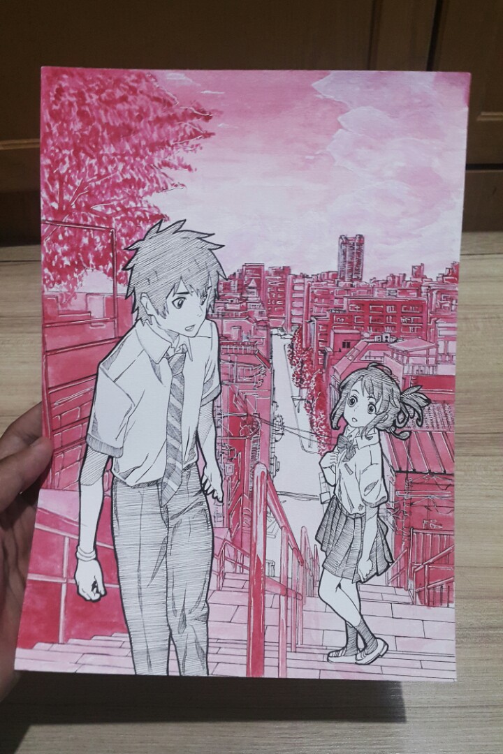 Anime Drawing Kimi No Na Wa A4 Design Craft Artwork On Carousell Kimi no nawa movie still screenshot, makoto shinkai, kimi no na wa. anime drawing kimi no na wa a4