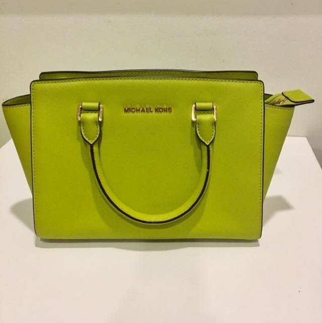 michael kors lime green purse
