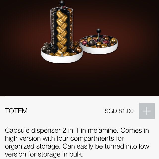 BNIB Nespresso Totem Glass Collection Capsule Dispenser, TV & Home Kitchen Appliances, Coffee Machines & on Carousell