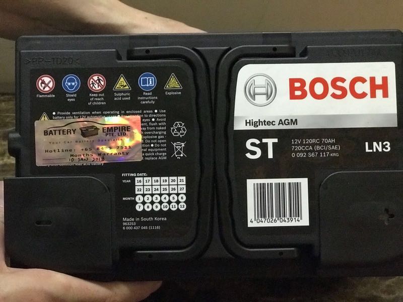 Bosch AGM Car Battery under Warranty, Car Accessories, Accessories on