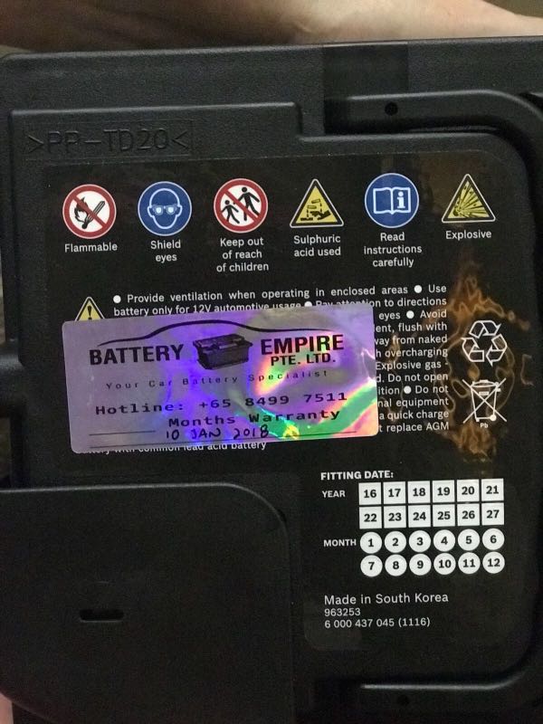 Bosch AGM Car Battery under Warranty, Car Accessories, Accessories on