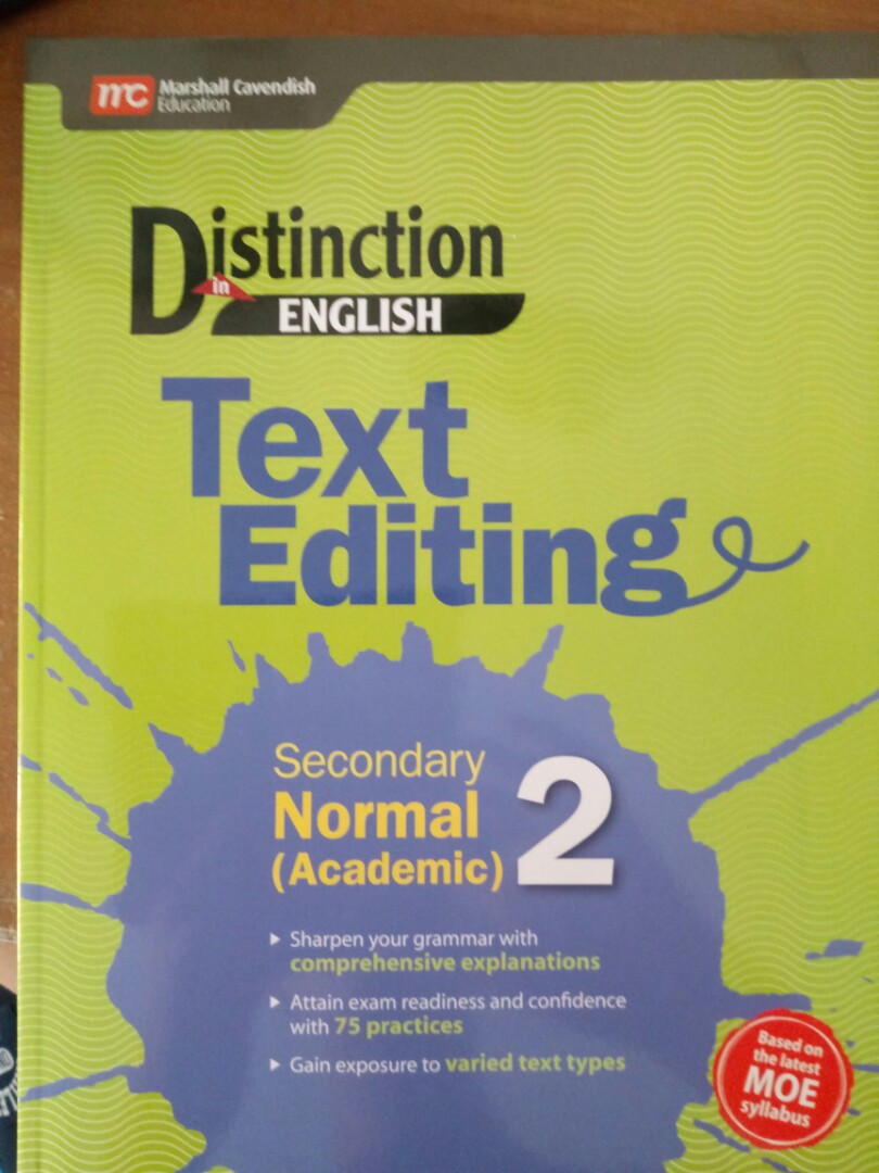 Distinction in English: Text editing Sec 2(NA), Hobbies & Toys, Books