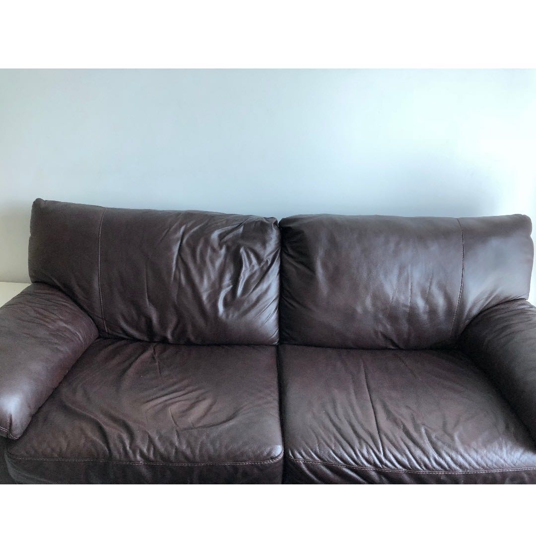 Ikea Leather 3 Seater Sofa Furniture Sofas On Carousell