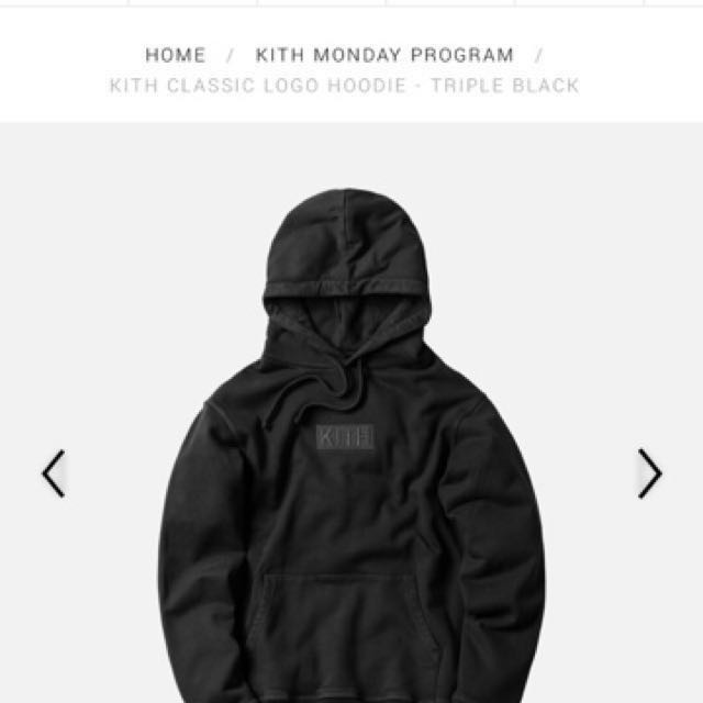 Kith triple hotsell black hoodie
