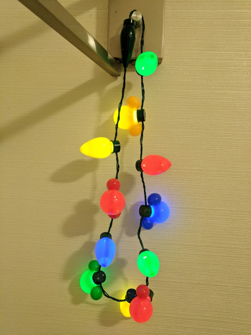 Mickey mouse sales christmas light necklace