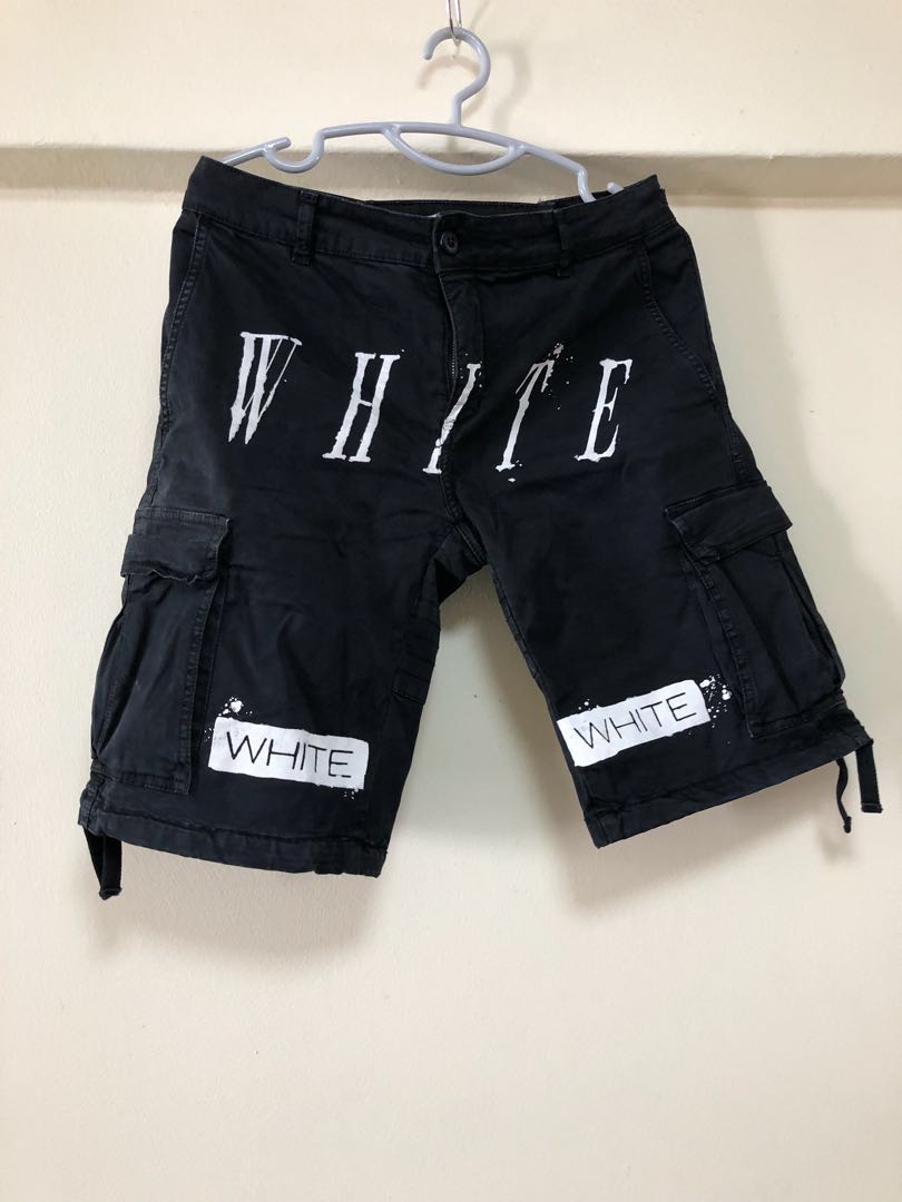 Off white cargo shorts discount