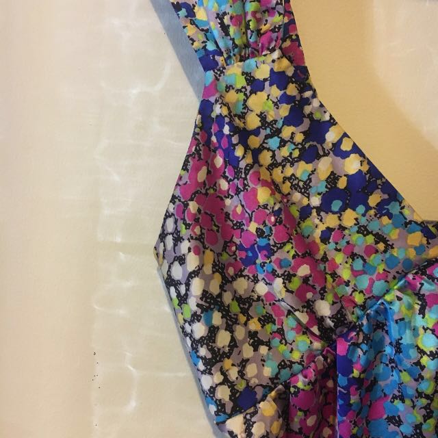 Perfect lil festival dress (Category: Women's Clothes) located in Sydney. Submitted by frommetoyou_vintage (Listing ID 105592482, Image 2). Description: Size 6 | Invisible Zip on Side | A polyester/spandex blend so dries super fast and has some nice stretch to it ~ feels silky smooth like satin | $20 + shipping #sunrisetv #ITSDRESSTIME #DRESSSALE.