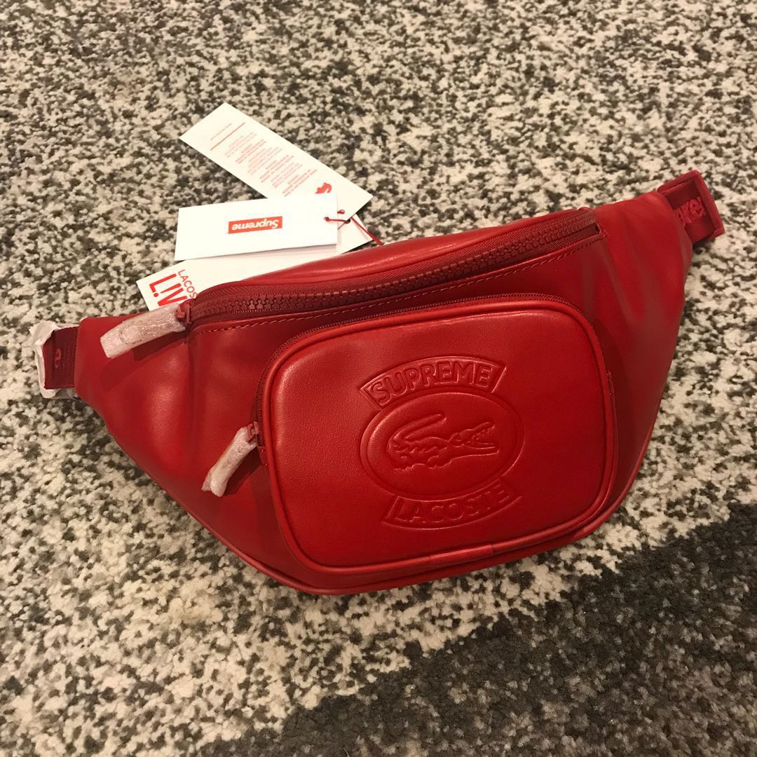 supreme lacoste waist bag red