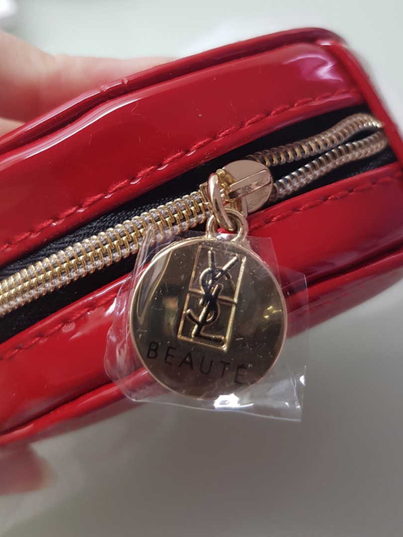 Ysl makeup bag red shop