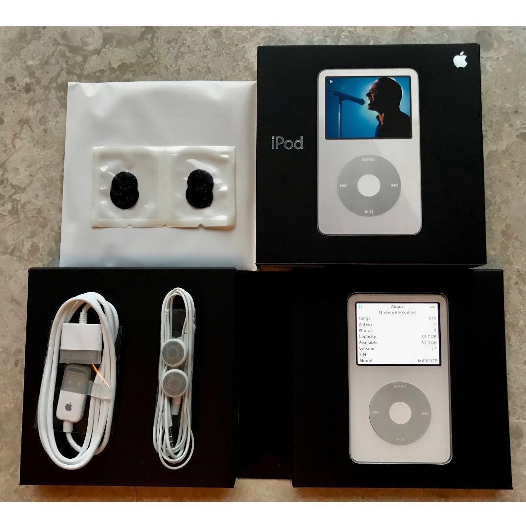Apple iPod Classic Video 5th Generation 60GB White (Model A1136) with  Retail Box and accessories, Audio, Portable Audio Accessories on Carousell