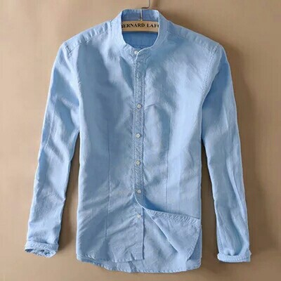 Casual Shirt Slim Mandarin Collar Shirts Asian Size Men s Fashion