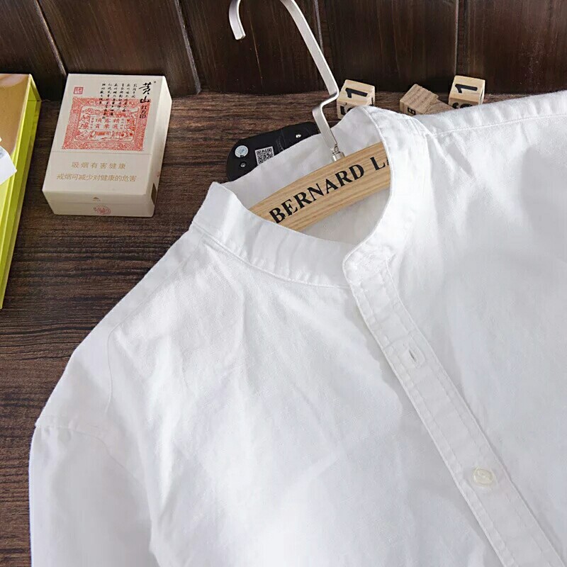 Casual mandarin hotsell collar shirt