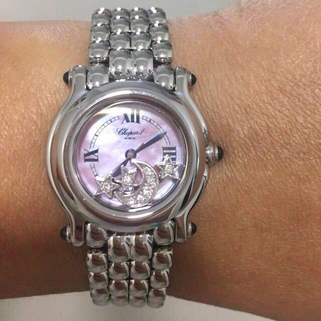 CHOPARD Happy Moon Stars VVS 1 Diamonds 25mm Pink Mother Of Pearl Dial. Comes With Local Chopard Boutique Full Servicing Receipt 1 Year Warranty