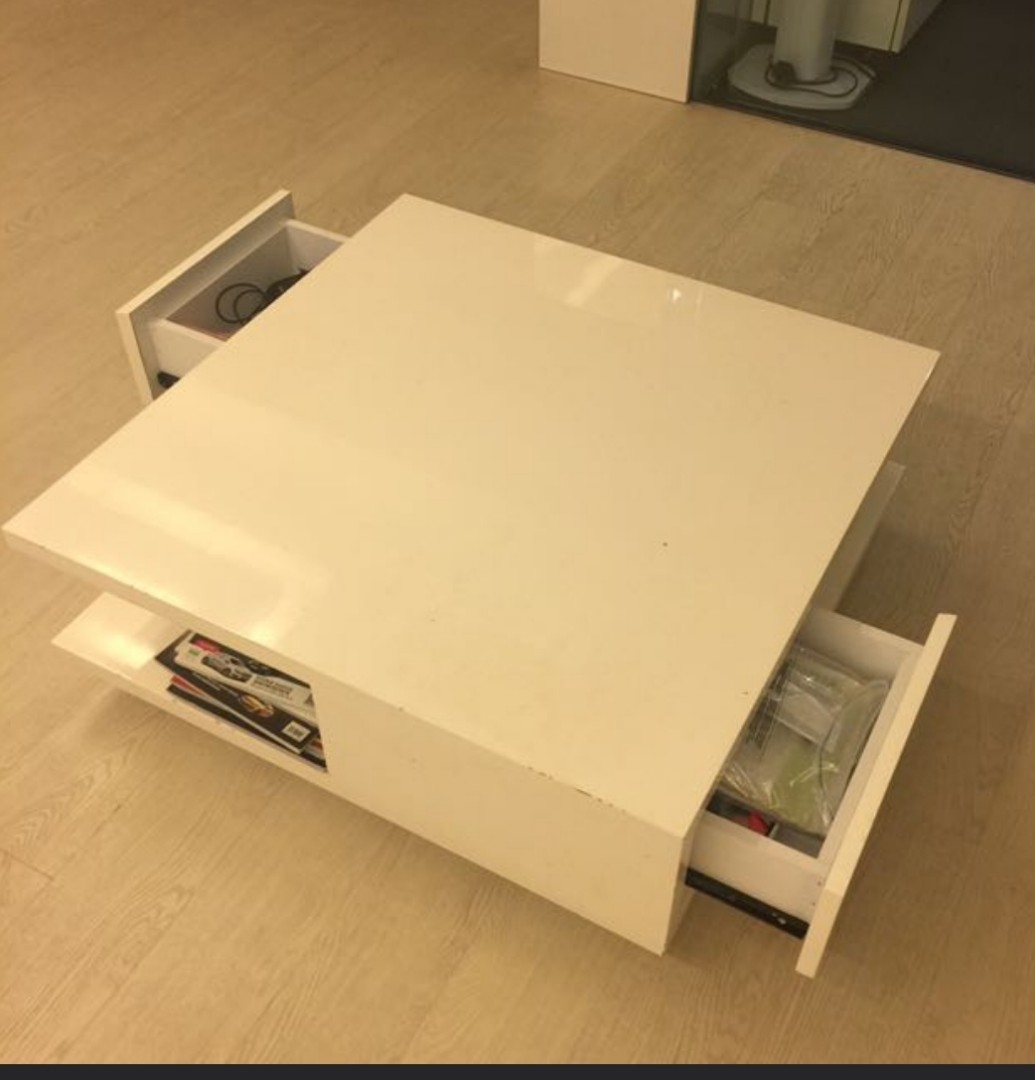 Coffee table teapoy White Solid