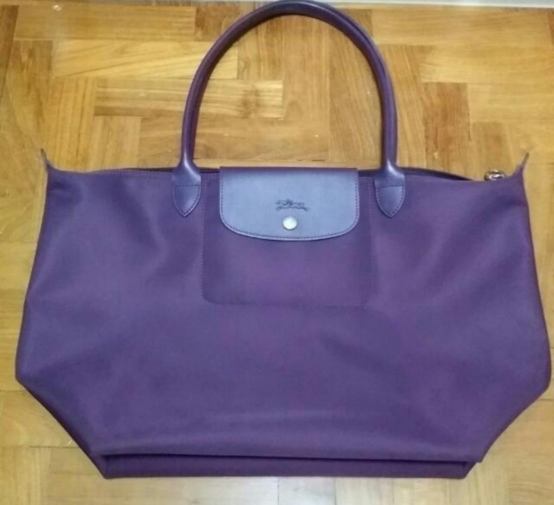 Longchamp Bilberry Grape Purple LLH Luxury Bag 1899 Paris Made