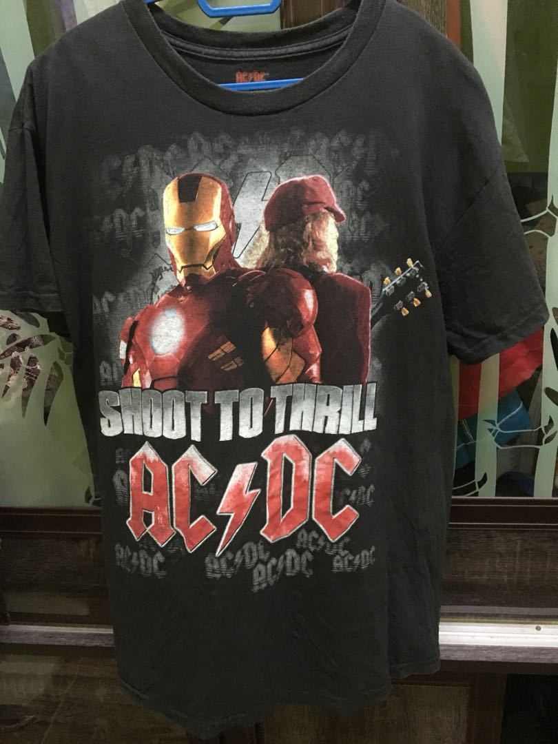 Marvel Iron Man X ACDC t shirt, Men's 