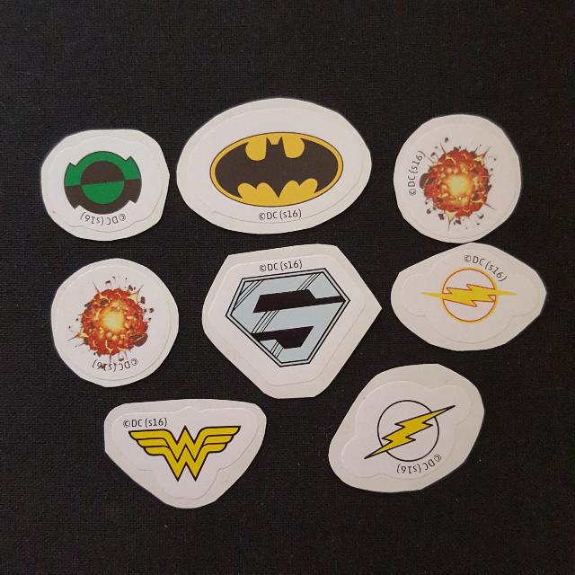 Set 3 Of 8 8 Pcs Per Set Dc Comics Mini Logo Stickers Bicycles